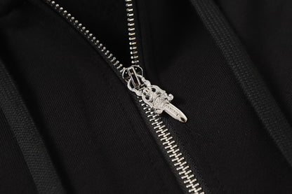 Chrome Hearts Colorful Rhinestone Hoodie - Black Gothic Street Sweatshirt 2608