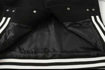 Chrome Hearts Black White Street Style Baseball Coat 0002