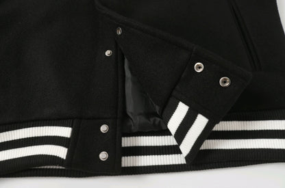 Chrome Hearts Black White Street Style Baseball Coat 0002