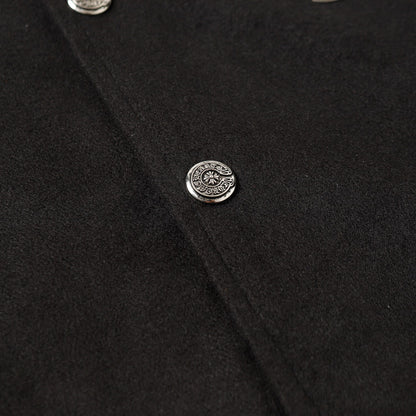 Chrome Hearts Cross Embroidered Leather Sleeve Varsity Jacket - Black Street Style 116