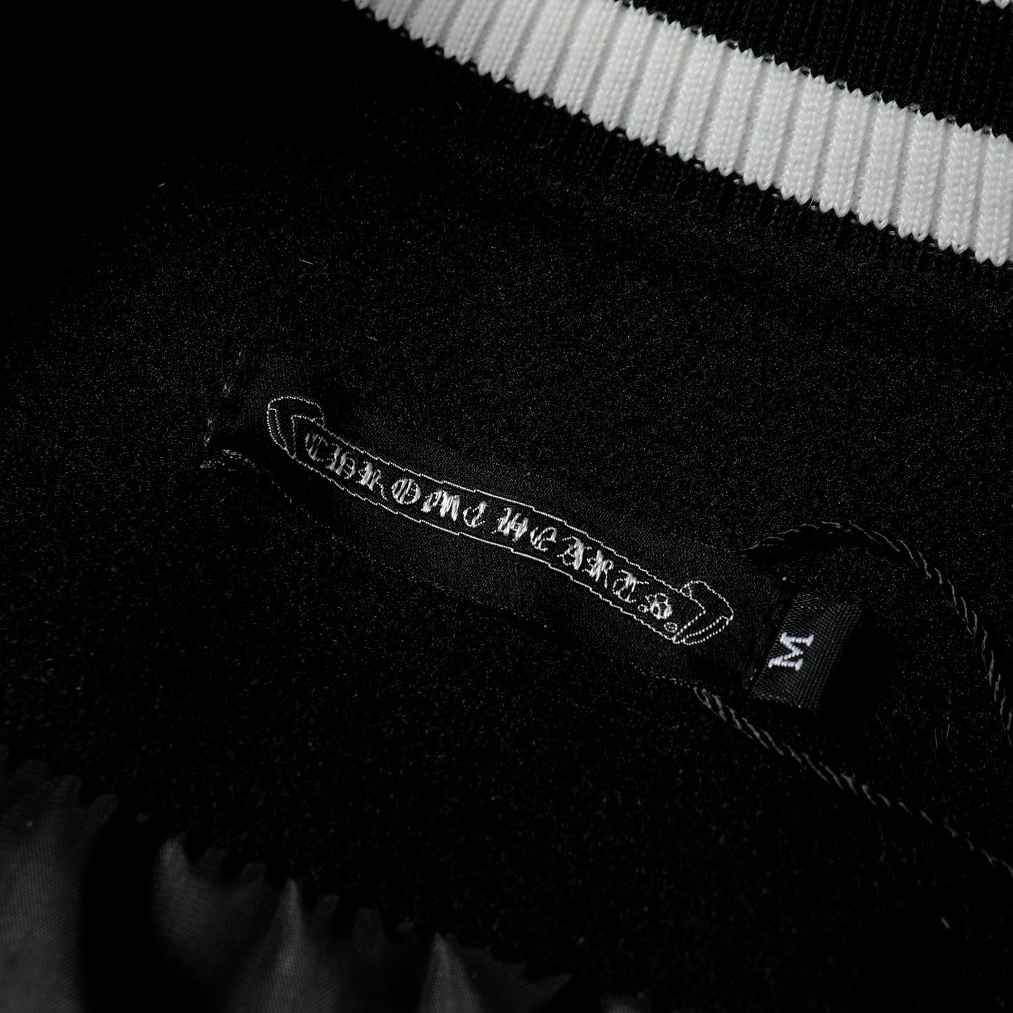 Chrome Hearts Layered Cross Varsity Jacket - Black White Street Style Outerwear 2208