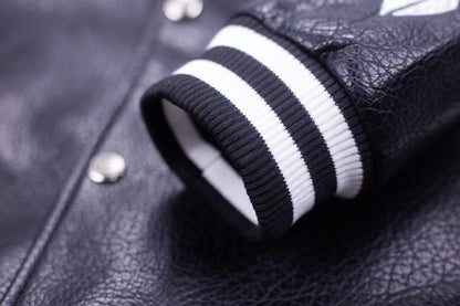 Chrome Hearts Embroidered Sleeve Varsity Jacket - Black Streetwear Coat 5577