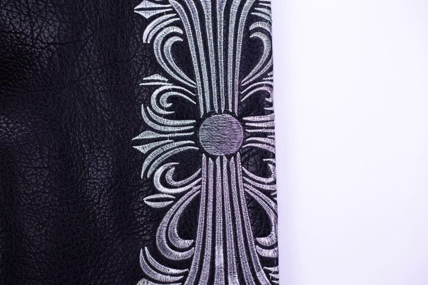 Chrome Hearts Embroidered Sleeve Varsity Jacket - Black Streetwear Coat 5577