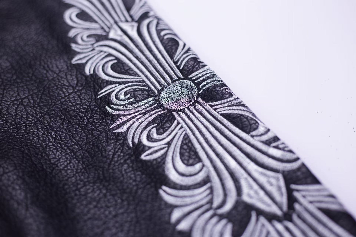 Chrome Hearts Embroidered Sleeve Varsity Jacket - Black Streetwear Coat 5577