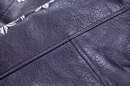 Chrome Hearts Fleur-de-lis Patch Varsity Jacket - Grey Tie-dye Outerwear A5588