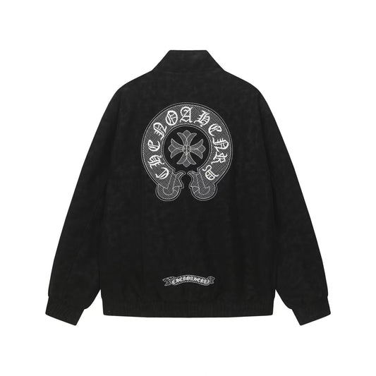Chrome Hearts Horseshoe Cross Jacket - Black Street Embroidered Coat 8800