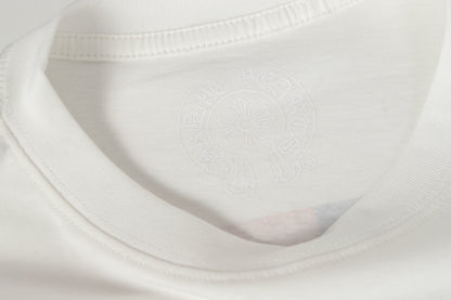 Chrome Hearts Logo Flag Long Sleeve Tee - Black White Gothic Street T-Shirt K2126