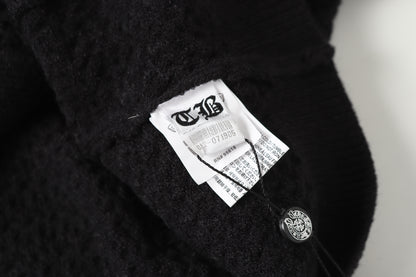 Chrome Hearts Gothic Cross Knit Cardigan - Black Grey Streetwear Jacket 904