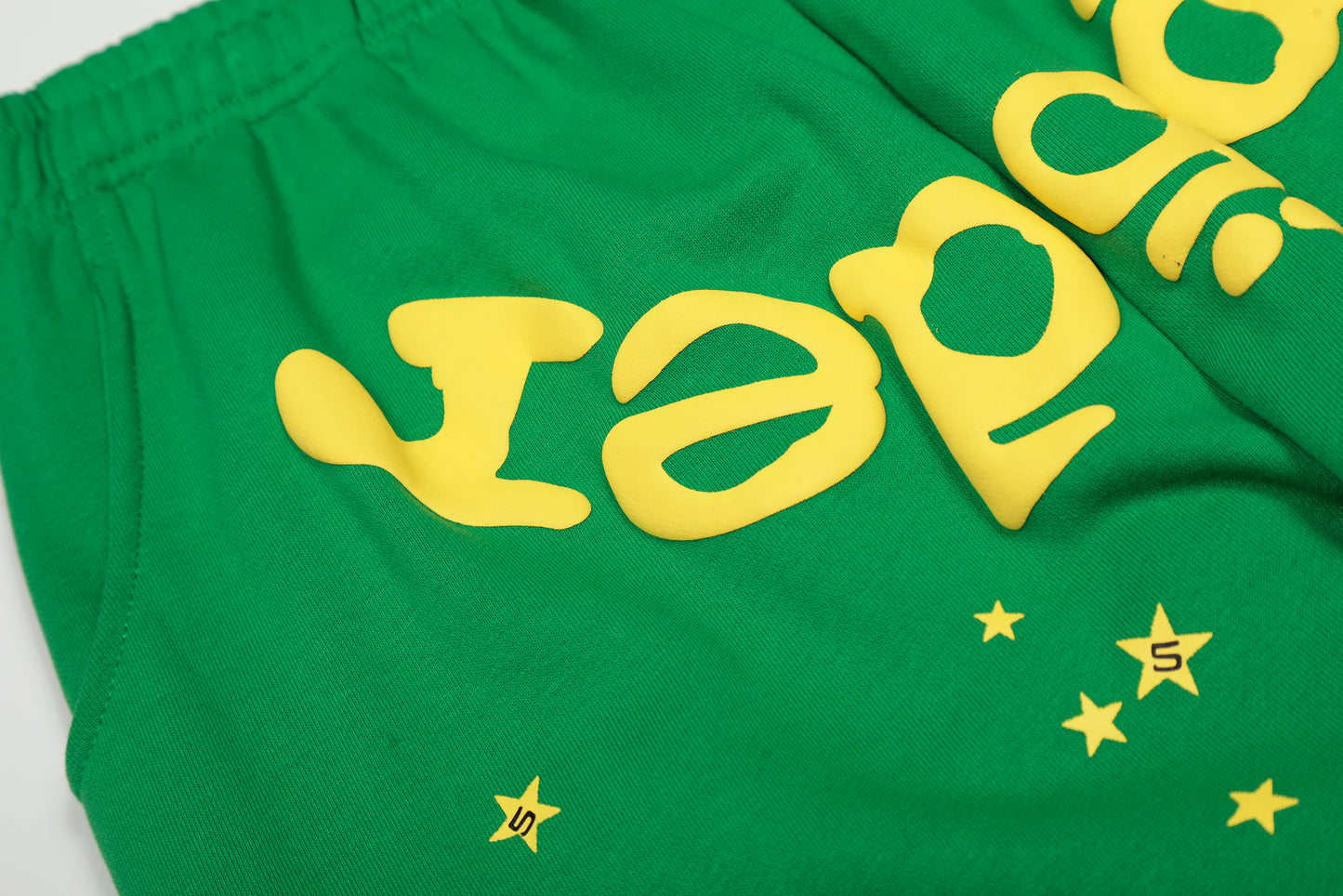 Sp5der Punk V2 Rhinestone Hoodie Bright Green