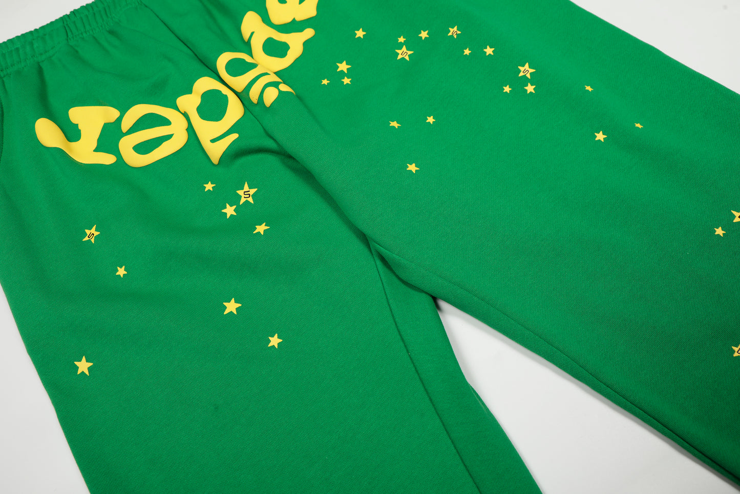 Sp5der Punk V2 Rhinestone Hoodie Bright Green