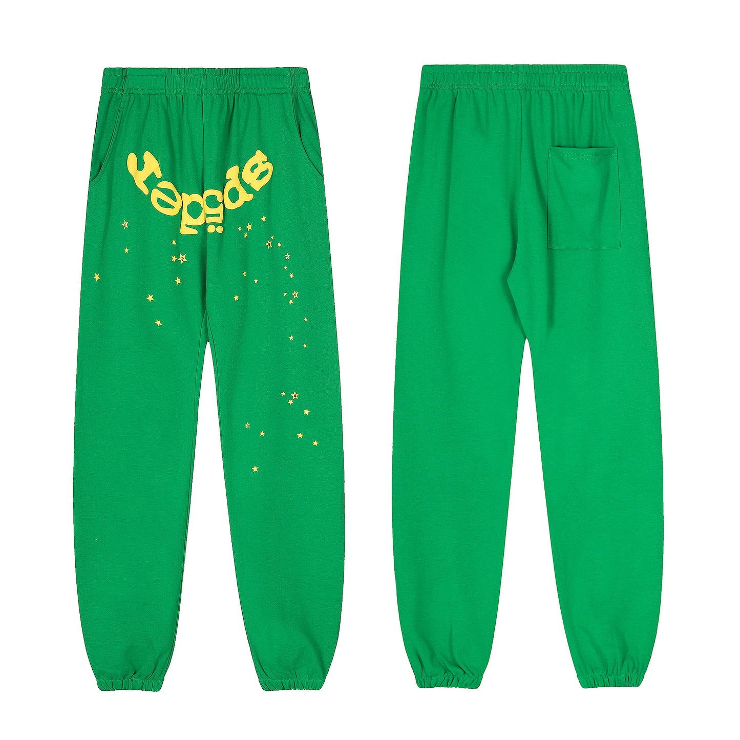 Sp5der Punk V2 Rhinestone Hoodie Bright Green