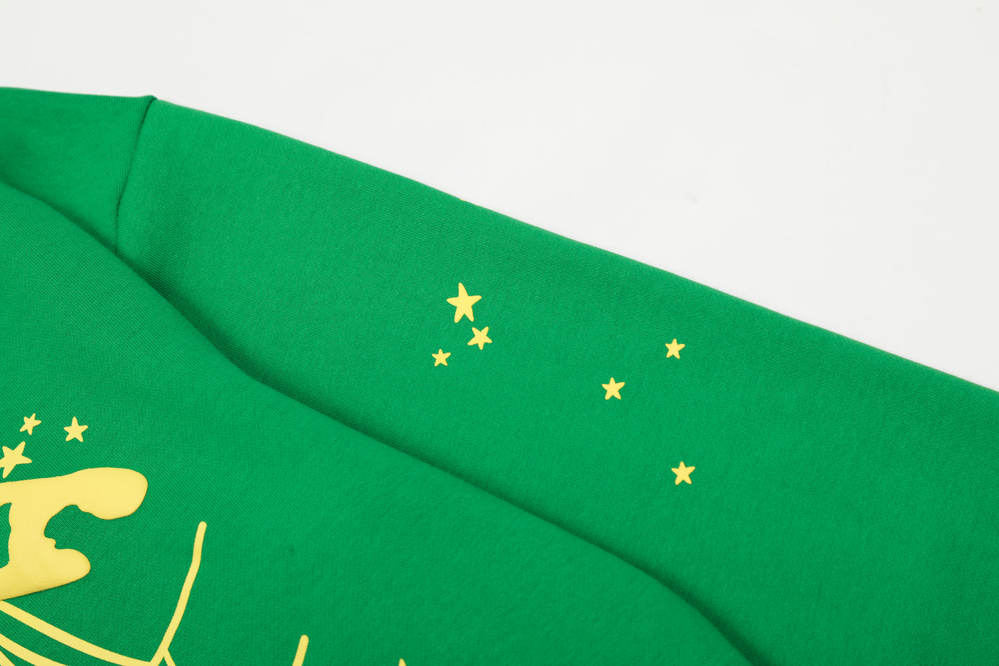 Sp5der Punk V2 Rhinestone Hoodie Bright Green